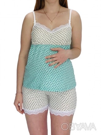 Яркая пижама для беременных и кормящих женщин. Она изготовлена из качественного . . фото 1
