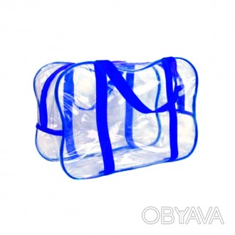 
	Удобная и вместительная сумка в роддом синего цвета имеет специальные ручки и . . фото 1