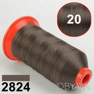 Нить POLYART(ПОЛИАРТ) N20 цвет 2824 коричневой, для пошив чехлов на автомобильны. . фото 1
