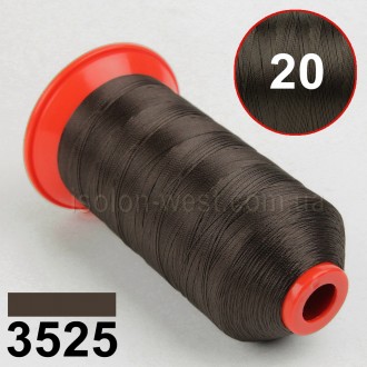 Нить POLYART(ПОЛИАРТ) N20 цвет 3525 темно-коричневый, для пошив чехлов на автомо. . фото 2