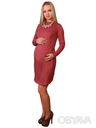 Нарядное платье для беременных с колье "Элегантность" стройнит и отлично выгляди. . фото 1