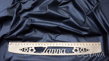  Ткань плащевка цвет джинсовый меланж "Фактура ткани" - тонкое полотно состоящее. . фото 1