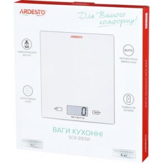 Кухонные весы Ardesto SCK-893W – гарантия правильного количества ингредиентов бл. . фото 6