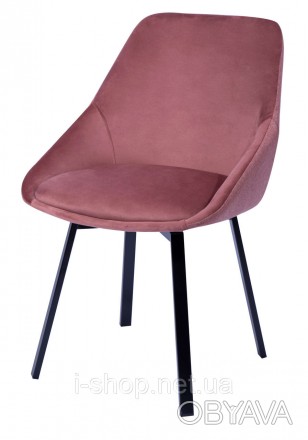 Стілець кухоний поворотний пудровий тканина DAOSUN UDC 8284 – елегантний стілець. . фото 1