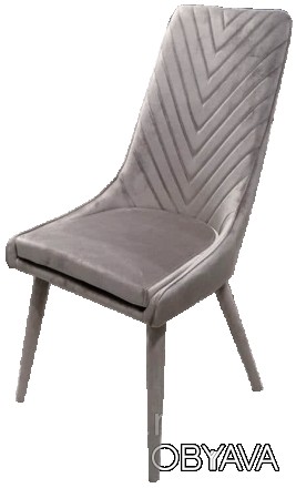 М'який і зручний стілець кухонний темно сіро-бежевий тканину оксамит DAOSUN DC 6. . фото 1