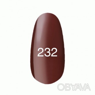 Гель лак №232 имеет насыщенный коричнево-красный цвет. Рекомендуется нанесение д. . фото 1