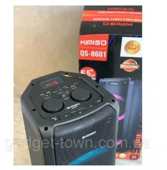 
Колонка с аккумулятором активная KIMISO Partybox QS 8601 c радиомикрофоном, мощ. . фото 4
