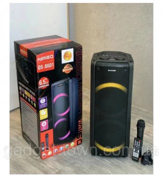 
Колонка с аккумулятором активная KIMISO Partybox QS 8601 c радиомикрофоном, мощ. . фото 3