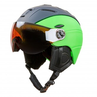 Шлем горнолыжный с визором и механизмом регулировки для надежной защиты головы п. . фото 3