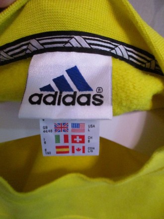 свитер свитшот Adidas винтаж, оверсайз, размер L, лого вышито, лампасы, широкий . . фото 5