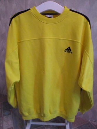 свитер свитшот Adidas винтаж, оверсайз, размер L, лого вышито, лампасы, широкий . . фото 3