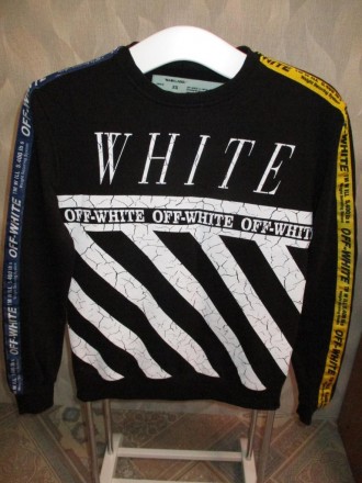 свитшот худи реглан Off-White с лампасами размер XS, плечи 44 см, подмышки 48 см. . фото 2