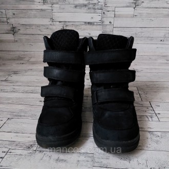 Детские термо ботинки Elastomere для мальчика кожаные черные на липучке 
Б/у, в . . фото 5