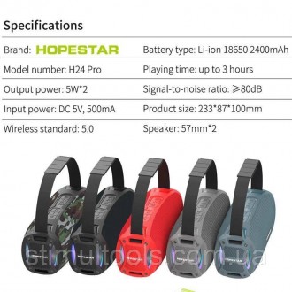  
Описание:
Новая портативная Bluetooth колонка Hopestar H24 Pro - новинка в лин. . фото 3