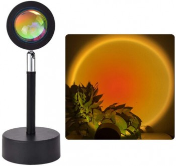 Проекционный светильник настольная атмосферная лампа для фото Sunset Lamp с эффе. . фото 2