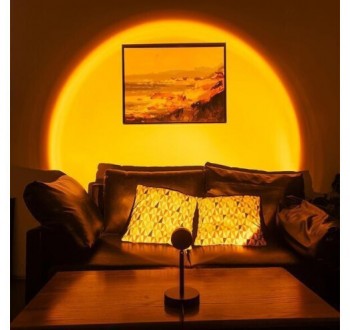 Проекционный светильник настольная атмосферная лампа для фото Sunset Lamp с эффе. . фото 7