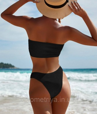 Модный женский черный купальник с высокими плавками
Ткань рубчик кукуруза
Размер. . фото 4