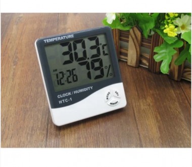 Гигрометр термометр со встроенными часами HTC-1 применяют для одновременного изм. . фото 3