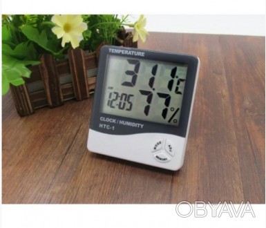 Гигрометр термометр со встроенными часами HTC-1 применяют для одновременного изм. . фото 1