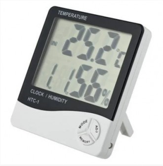 
Цифровой термометр часы гигрометр HTC-1
 Универсальный цифровой измеритель влаж. . фото 2