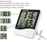 
Цифровой термометр часы гигрометр HTC-1
 Универсальный цифровой измеритель влаж. . фото 5