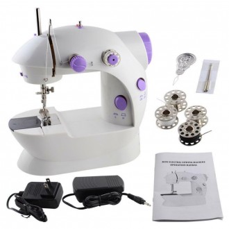 
Швейная мини машинка 4 в 1 Mini Sewing Machine белая
Мини швейная машина 4 в 1 . . фото 4