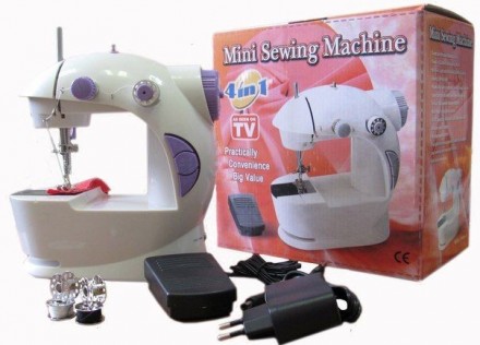 
Швейная мини машинка 4 в 1 Mini Sewing Machine белая
Мини швейная машина 4 в 1 . . фото 3
