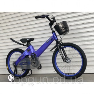 Детский легкий магниевый велосипед мальчику ТОП РАЙДЕР TOPRIDER 16 дюймов синий . . фото 3