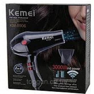 Фен для волос Kemei KM-8906 3000W с ионизацией Профессиональный фен Мощный фен с. . фото 6