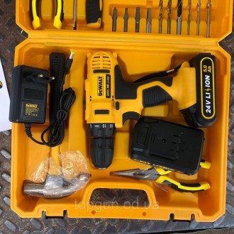 Аккумуляторный шуруповерт DeWalt DCD791 24V 5AH с набором инструментов Дрель- шу. . фото 6