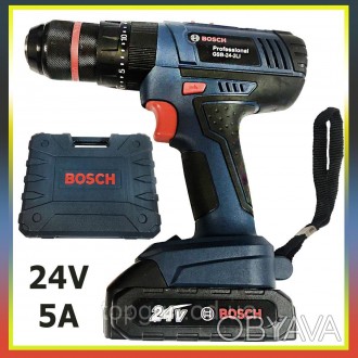 Ударный шуруповерт Bosch GSB 24-2 Li-ion 24в 5а аккумуляторный с железным патрон