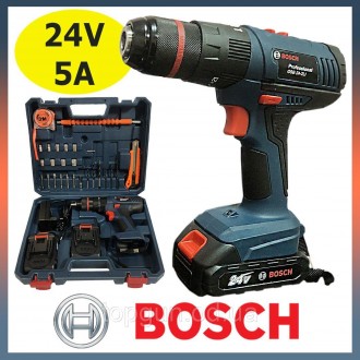 Ударный аккумуляторный шуруповерт Bosch GSB 24-2 Li-ion 24v 5ah с железным патро. Киев. фото 1 Ударный аккумуляторный шуруповерт Bosch GSB 24-2 Li-ion 24v 5ah с железным патро. Киев. фото 1