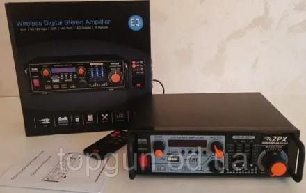 Усилитель мощности звука Amplifier ZX-1312 MP3 USB Micro SD FM Bluetooth Караоке. . фото 5