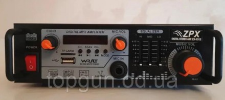 Усилитель мощности звука Amplifier ZX-1312 MP3 USB Micro SD FM Bluetooth Караоке. . фото 3