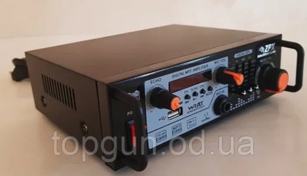 Усилитель мощности звука Amplifier ZX-1312 MP3 USB Micro SD FM Bluetooth Караоке. . фото 4