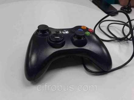 Проводной геймпад для Xbox 360, виброотдача, 2 мини-джойстика, крестовина, 10 кн. . фото 3