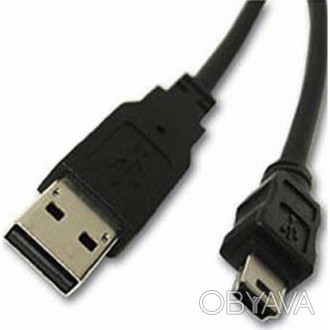 Тип - кабель; тип Вход - USB 2.0; тип Выход - mini USB; длина - 1.8 м; Цвет - че. . фото 1