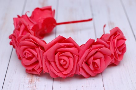 Ободок с бордового розами подойдёт для свадьбы, фотосессии, летней прогулки, веч. . фото 3