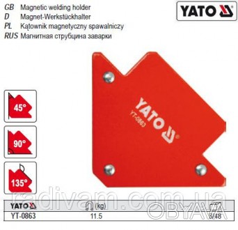 Магнітний куточок YATO YT-0863 із сталевого листа та сильних феритових магнітів.. . фото 1
