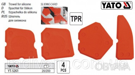 Набір шпателів YATO YT-5261 призначений для чистового оздоблення укладеної плитк. . фото 1