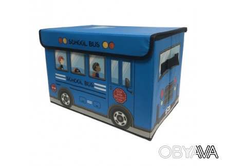 Ящик - пуфик для игрушек Happy Bus – прекрасное дополнение в детскую комнату, вн. . фото 1