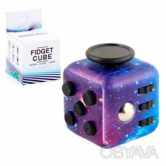 Кубик антистресс Fidget Cube космосРазмер: 4х3,5х3,5см упаковка 6х4х4смЦвет: раз. . фото 1