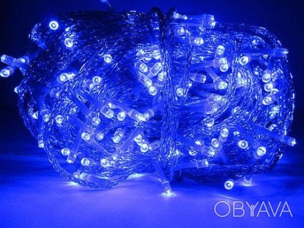 Гирлянда LED синяя 100 ламп Длина 8м на прозрачном проводе продается оптом с дос. . фото 1