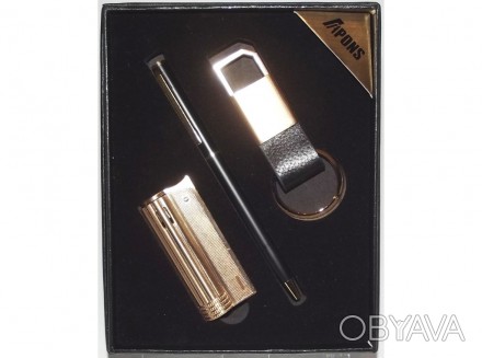Подарочный набор APONS: ручка + брелок + зажигалка.
Продается оптом и в розницу . . фото 1