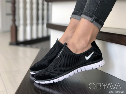 Кроссовки женские подростковые черные сетка Nike Free Run 3.0