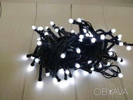 Гирлянда LED белый 200 ламп Длина 13.5м на черном проводе продается оптом с дост. . фото 1