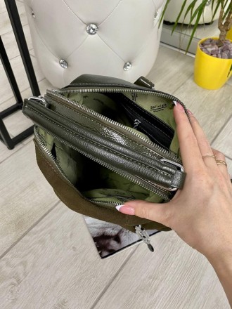  Рюкзак-сумка BV Lux на 2 отдела
 Фурнитура - серебро, размеры 26*27*13 см, нату. . фото 9