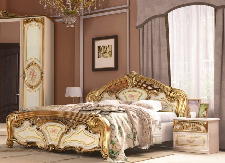 Спальный гарнитур Миро-Марк Regina Радика Беж/Золото вариант 1. Киев. фото 1