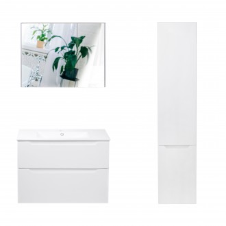 Комплект мебели для ванной Qtap Scorpio тумба с раковиной + зеркальный шкаф + пе. . фото 2