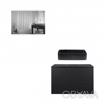Комплект мебели для ванной Qtap Tern тумба + раковина + зеркало QT044VI43009. . фото 1